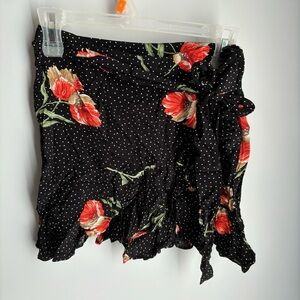 TOPSHOP FLORAL WRAP SKIRT